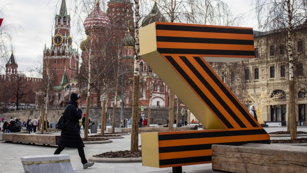 Písmeno Z v moskevském parku se stalo symbolem ruských vojenských jednotek