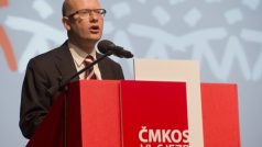 Premiér a šéf ČSSD Bohuslav Sobotka vystoupil na sjezdu odborů v Praze