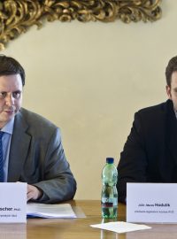 Tisková konference Rady vysokých škol, Jakub Fisher a Marek Hodulík