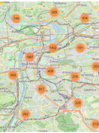 Mapa dopravních přestupků v Praze