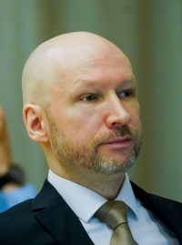 Anders Breivik během soudu v roce 2012