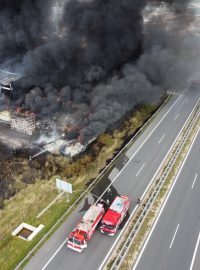Zásah hasičů u požáru v Žebráku